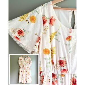 TORRID Floral Lace Swiss Dot Mini Dress Lined Plus Size 2X | 18-20 | Torrid 2